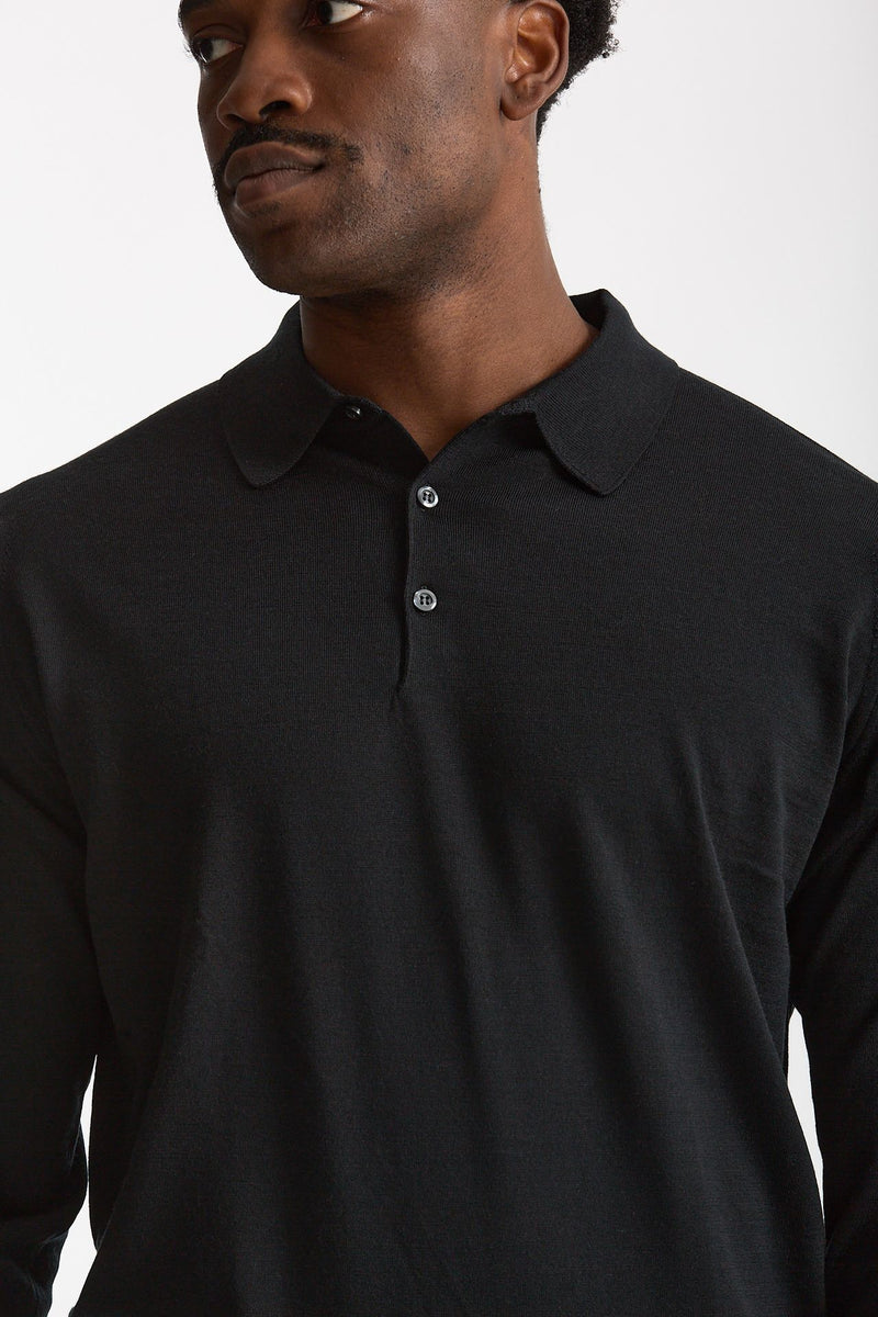 Polo in lana nero men John smedley - 5