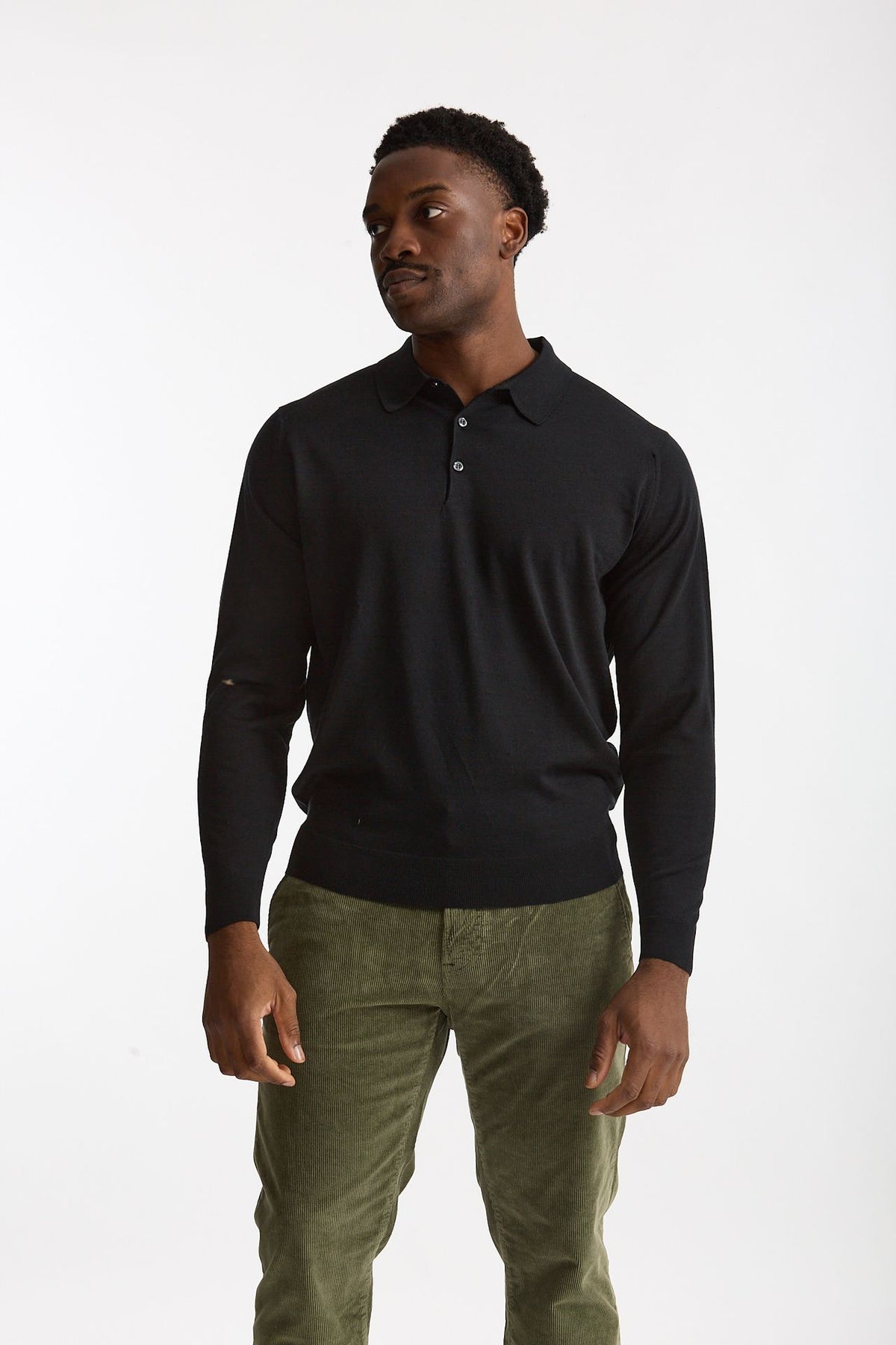 Polo in lana nero men John smedley - 1