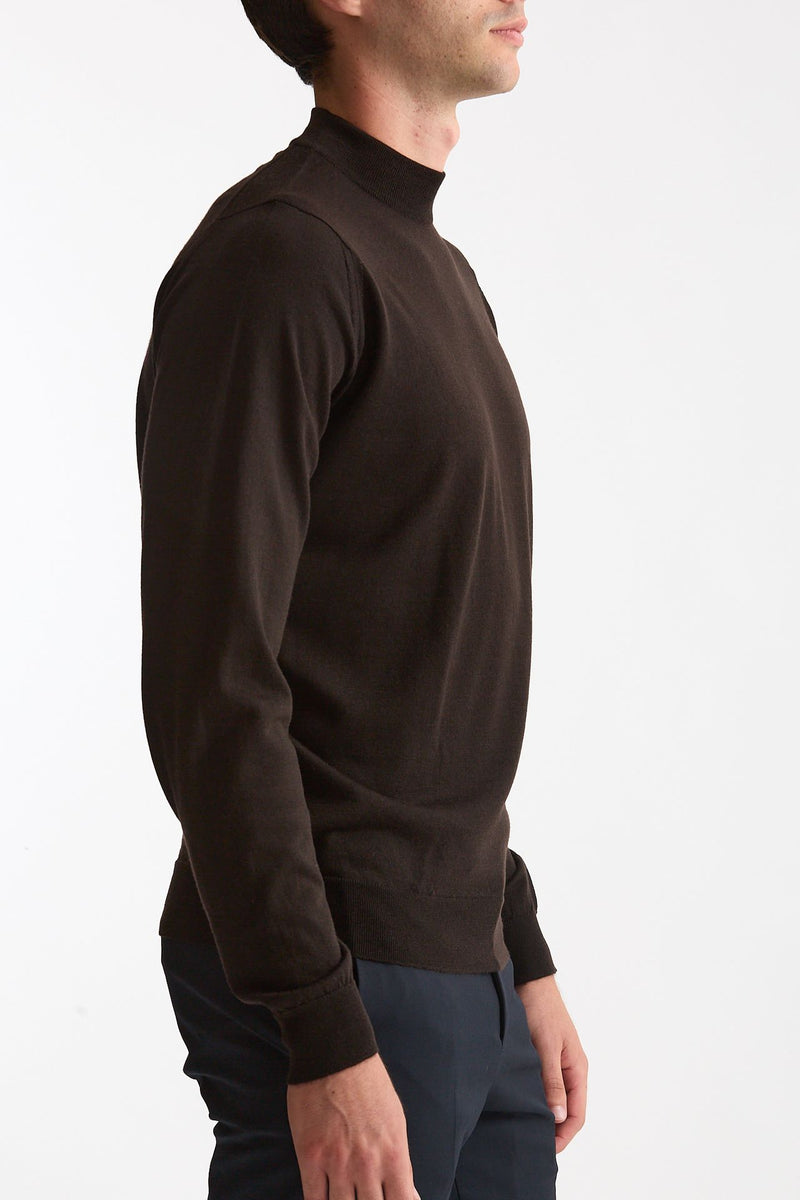 Maglia lupetto in lana marrone men John smedley - 4