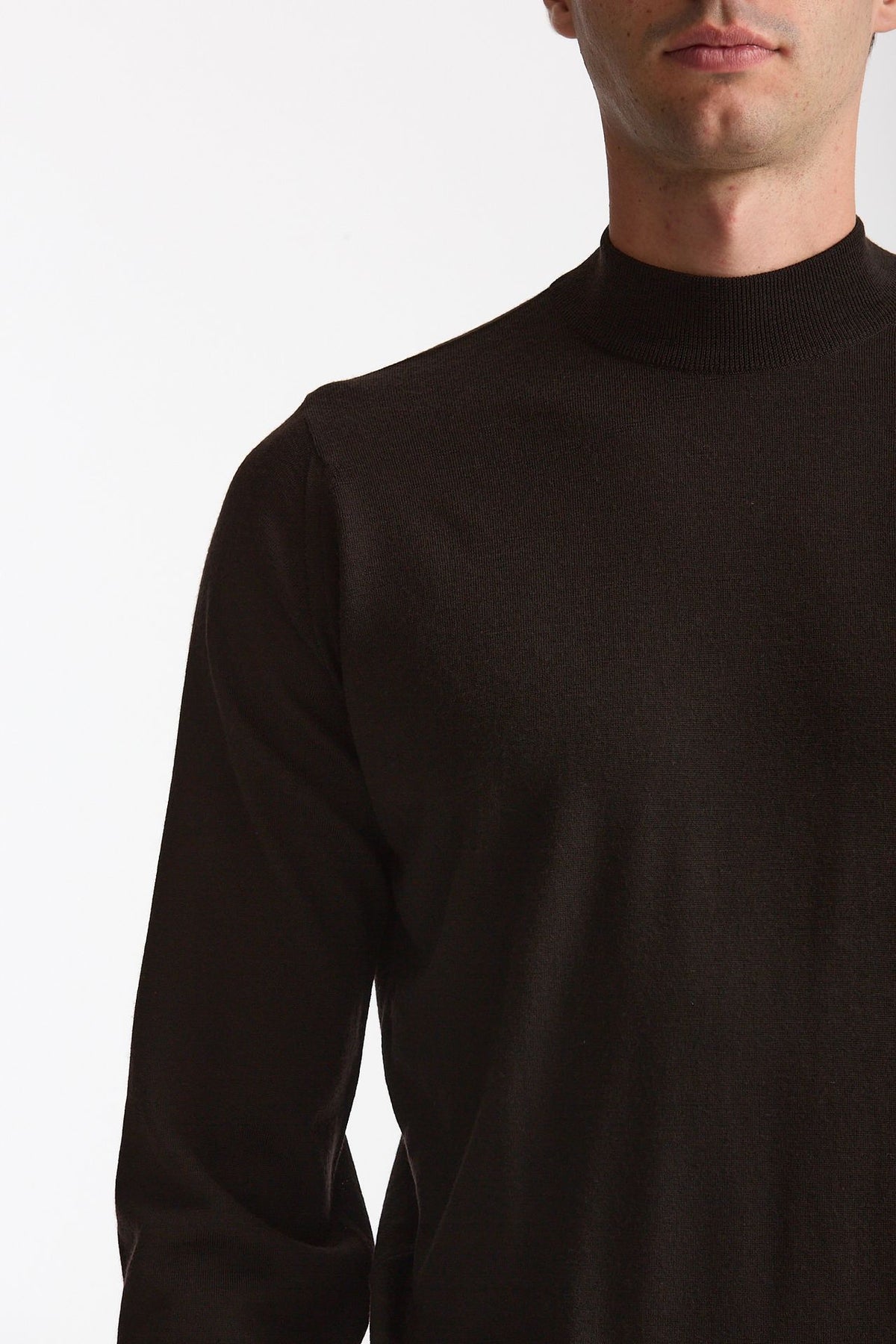 Maglia lupetto in lana marrone men John smedley - 5