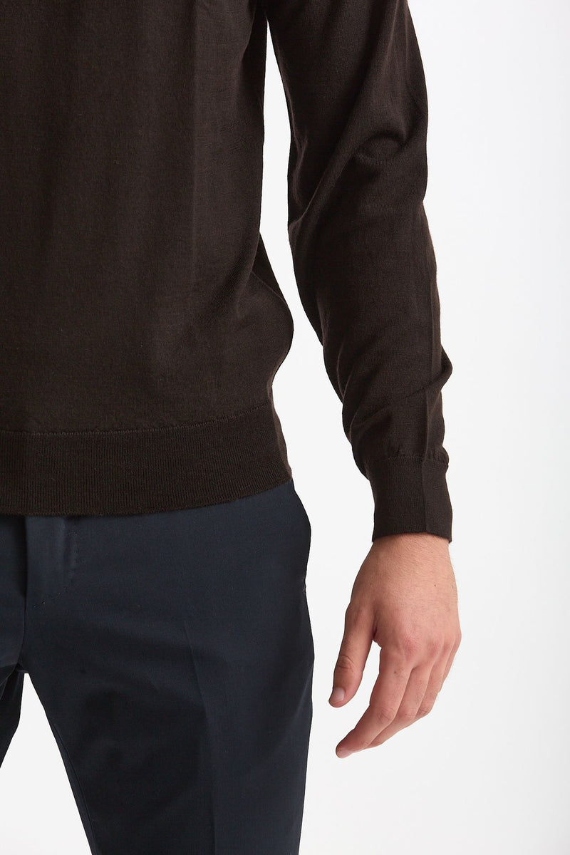 Maglia lupetto in lana marrone men John smedley - 6