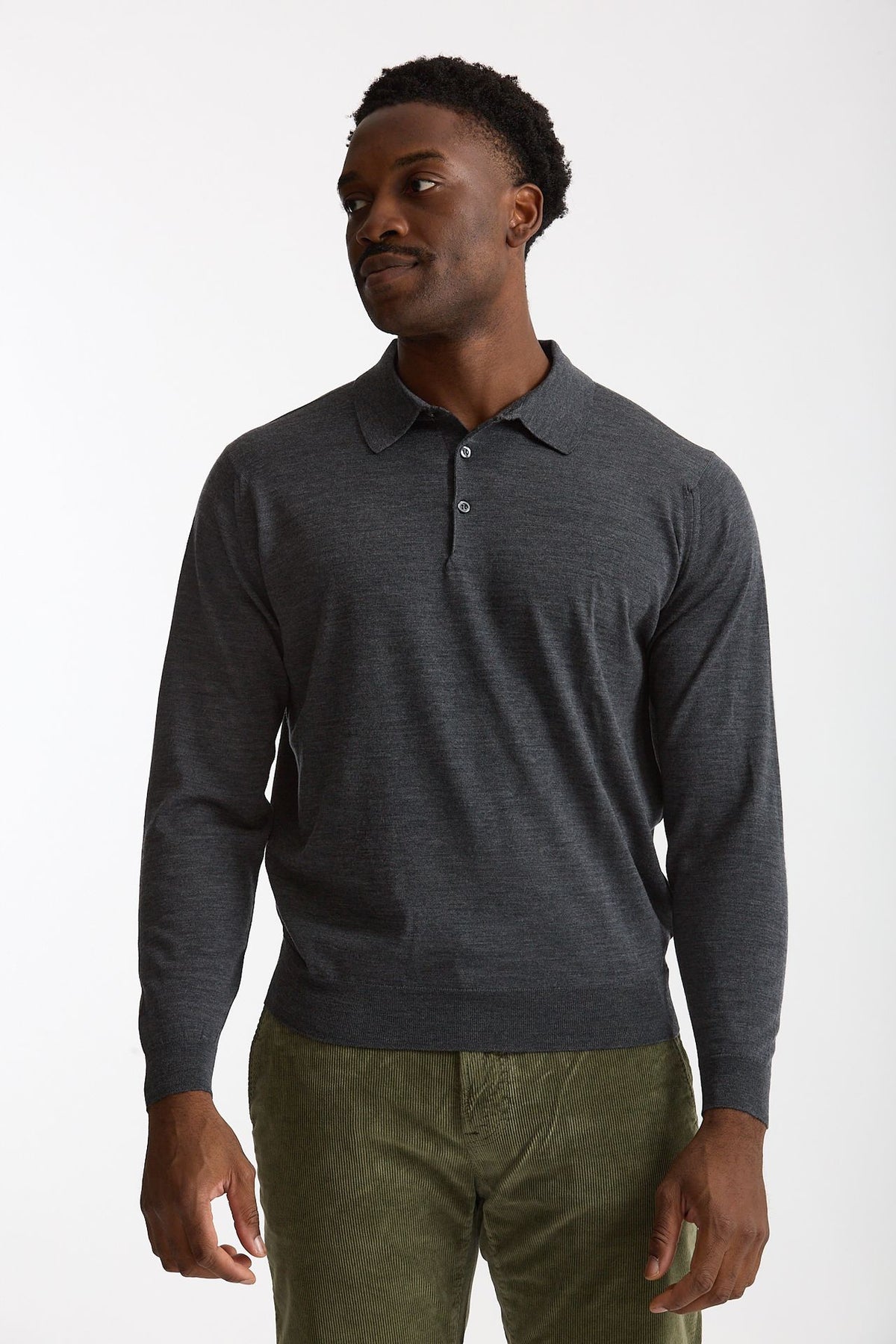Polo in lana grigio men John smedley - 2