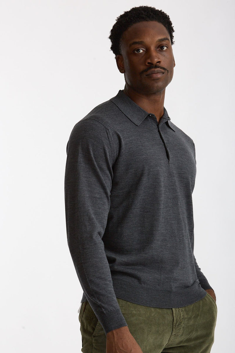Polo in lana grigio men John smedley - 1