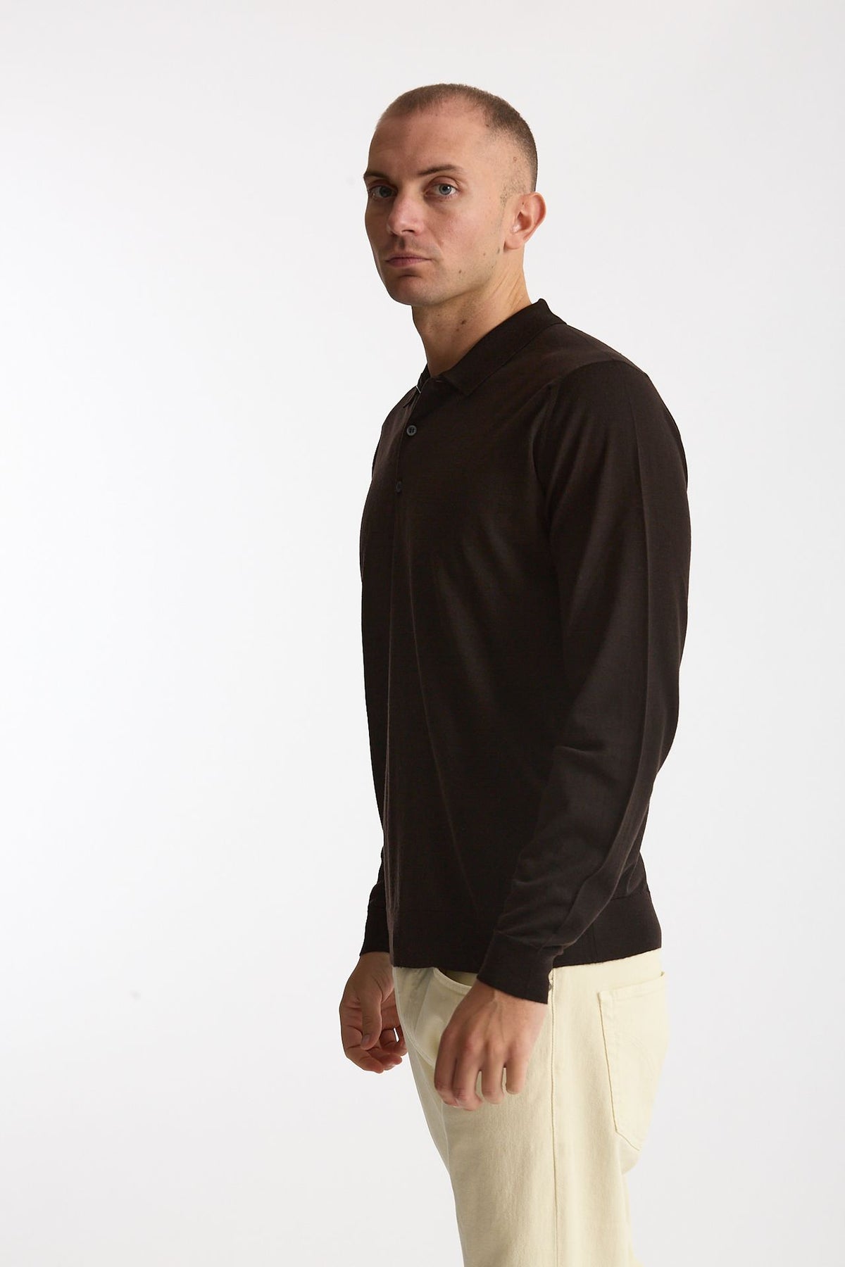 Polo in lana marrone men John smedley - 2