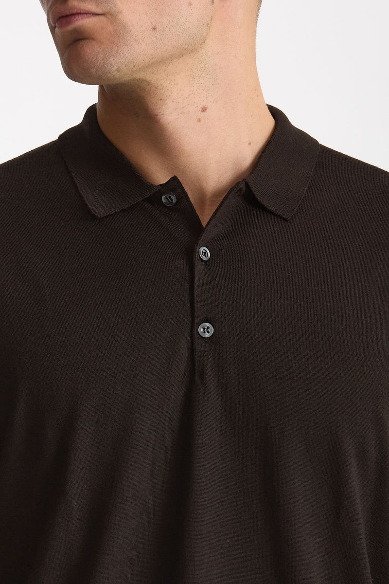 Polo in lana marrone men John smedley - 5