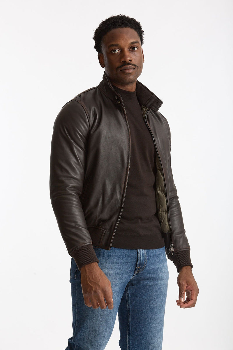 Giubbino NUVOLA NEW CAMPUS in pelle lavata  marrone men Stewart - 4