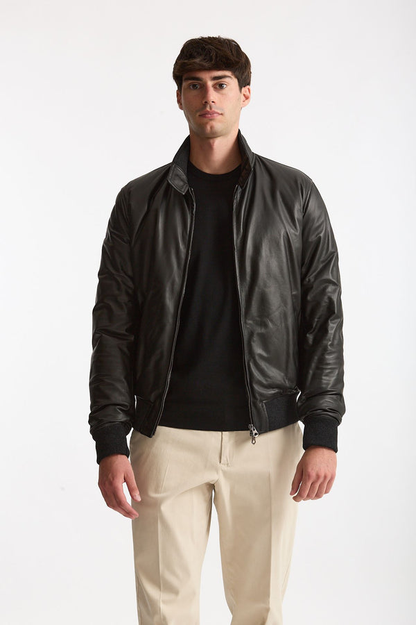 Giubbino NUVOLA NAPPA in pelle nero men Stewart