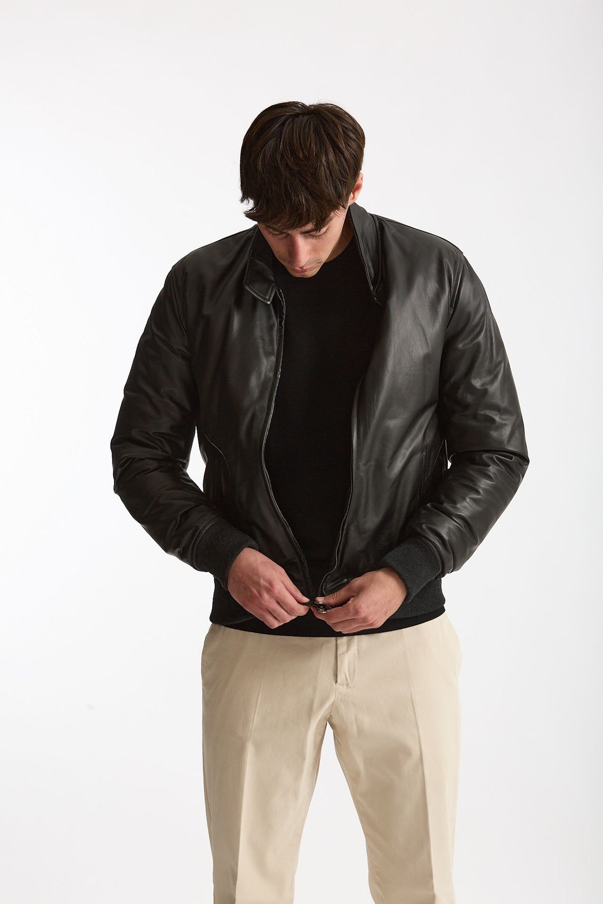 Giubbino NUVOLA NAPPA in pelle nero men Stewart - 6