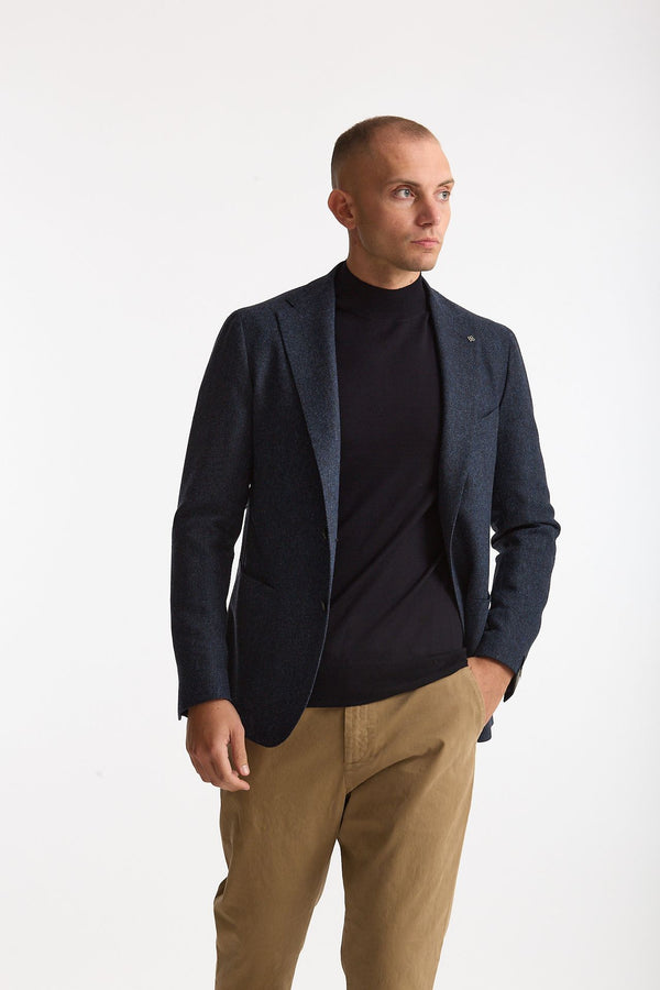 Giacca mono petto MONTECARLO Spigato blu e grigio men Tagliatore