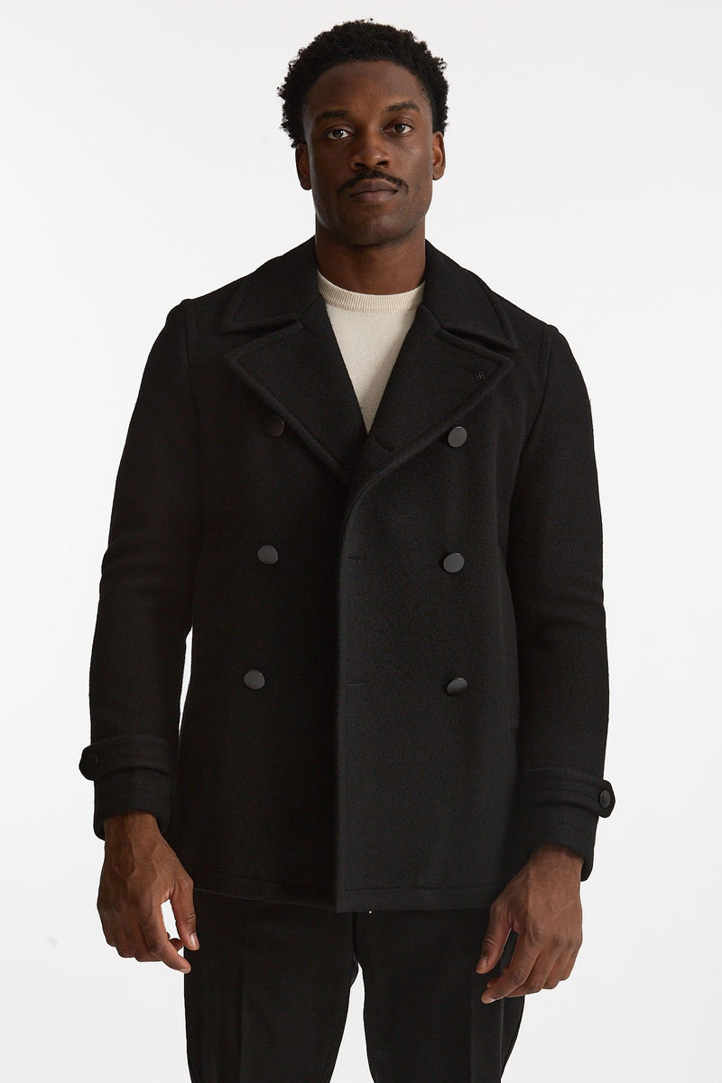 Peacoat in lana nero men Tagliatore - 7