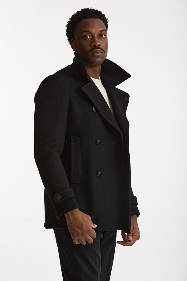 Peacoat in lana nero men Tagliatore