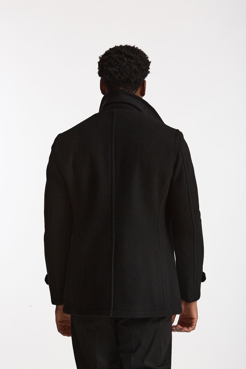 Peacoat in lana nero men Tagliatore - 4