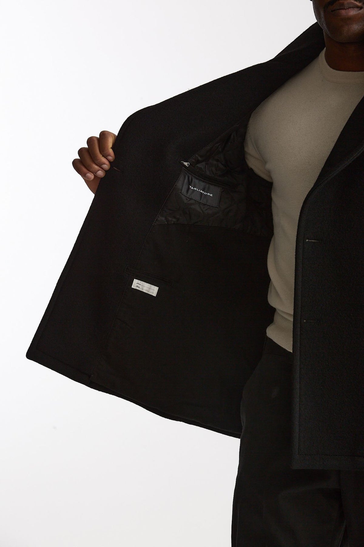 Peacoat in lana nero men Tagliatore - 9