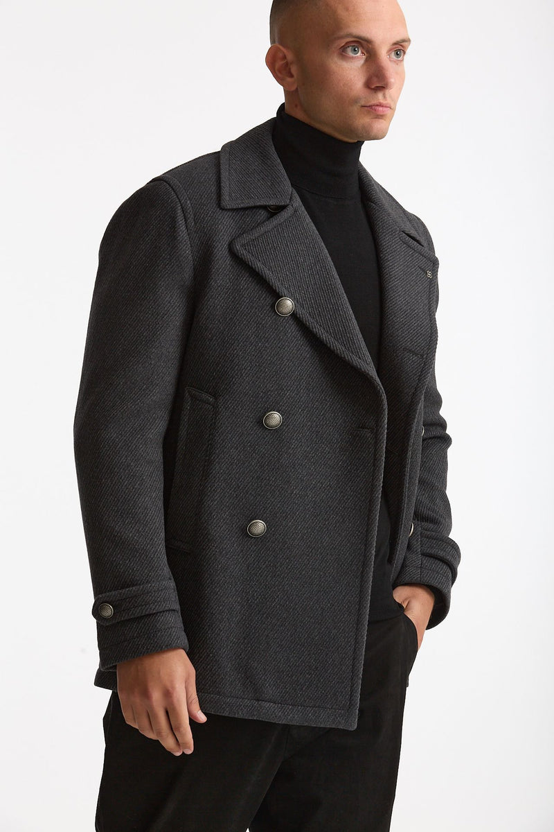 Peacoat in lana grigio men Tagliatore - 4