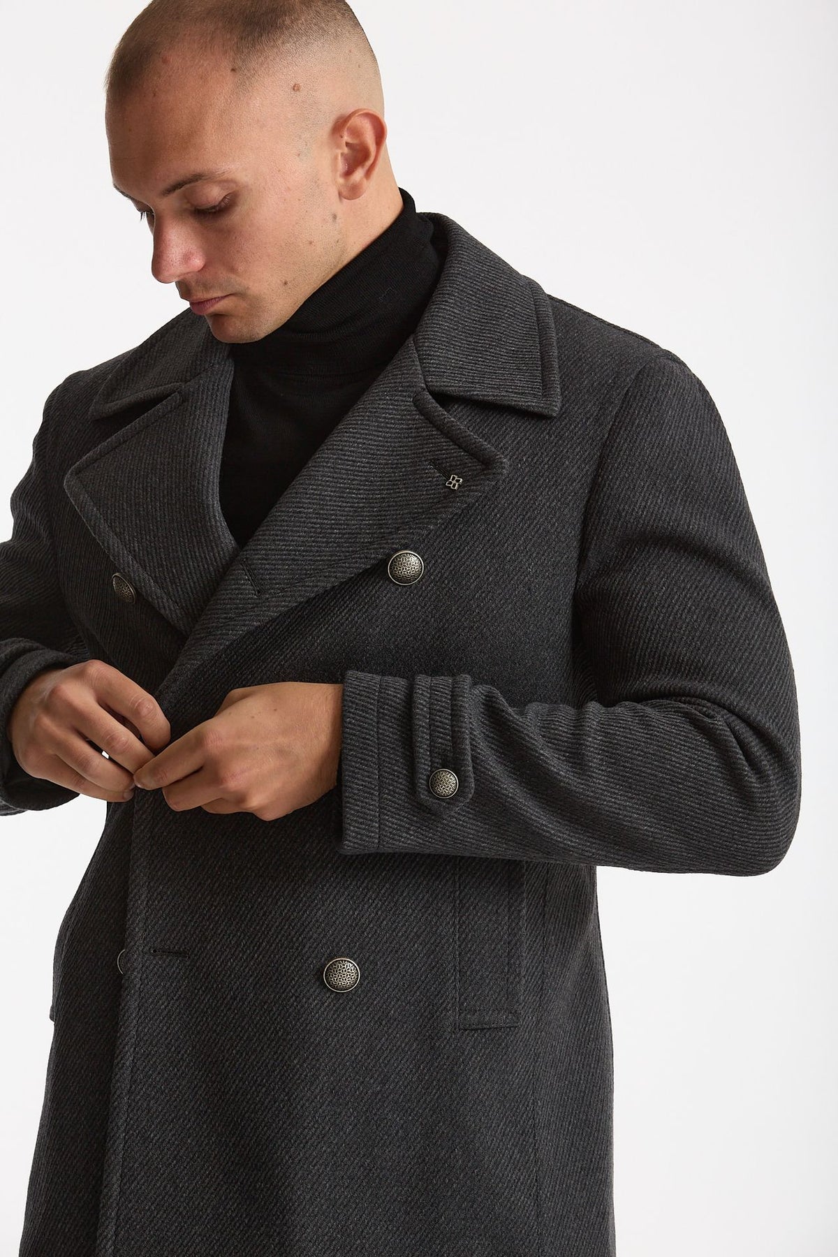 Peacoat in lana grigio men Tagliatore - 6