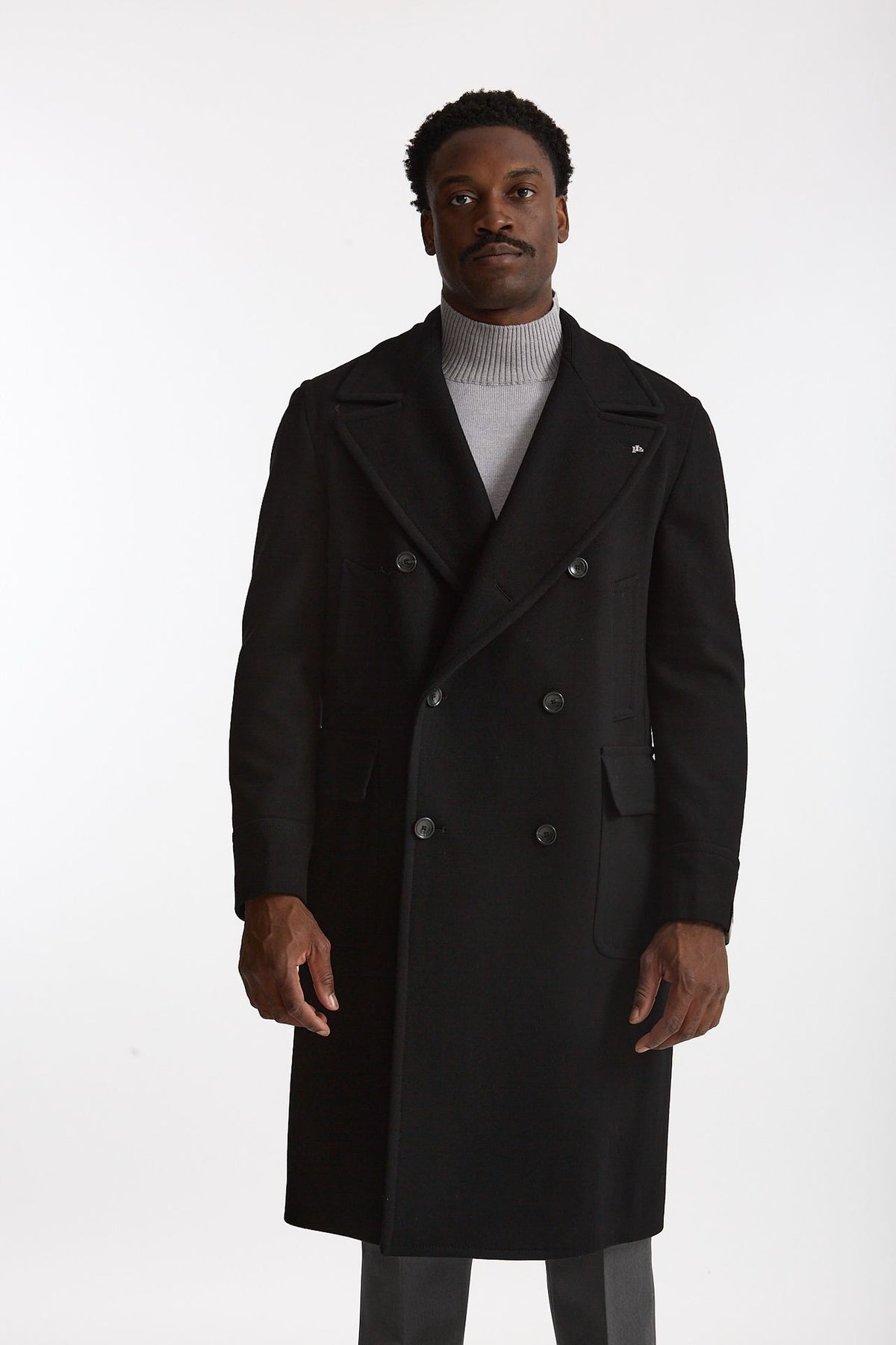 Cappotto PINO LERARIO doppiopetto nero men Tagliatore - 5