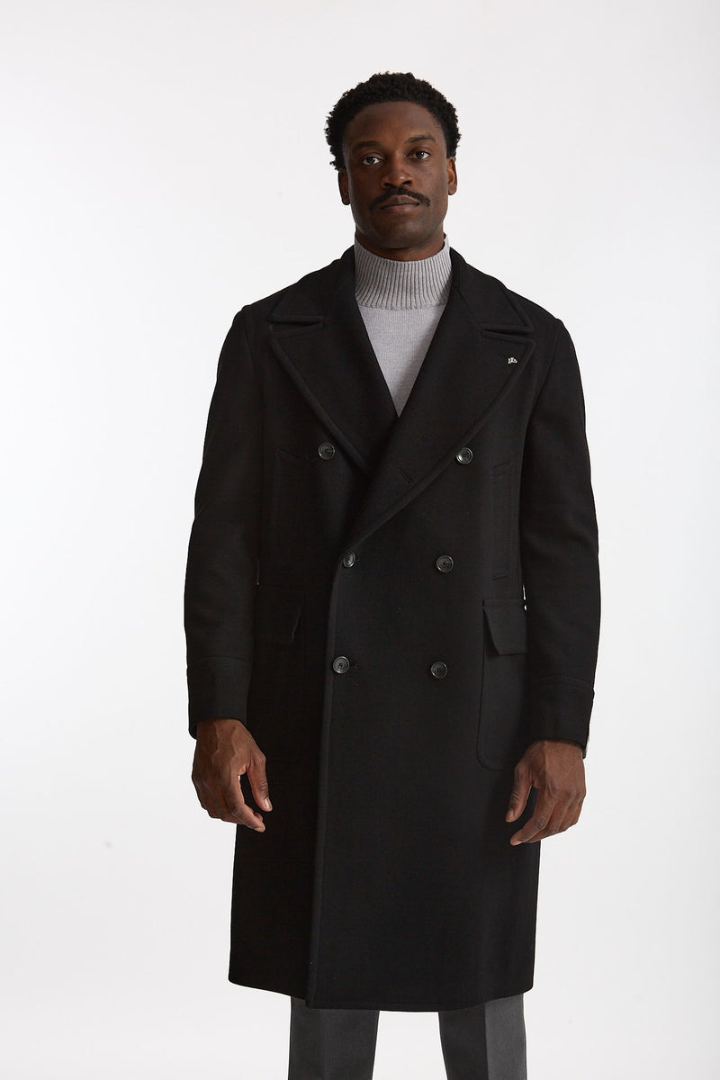 Cappotto PINO LERARIO doppiopetto nero men Tagliatore - 5