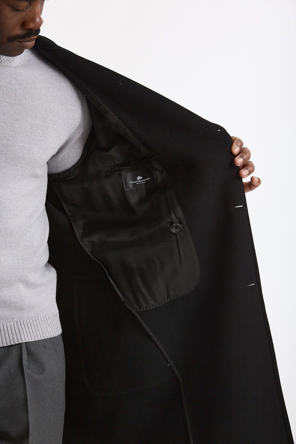 Cappotto PINO LERARIO doppiopetto nero men Tagliatore - 6