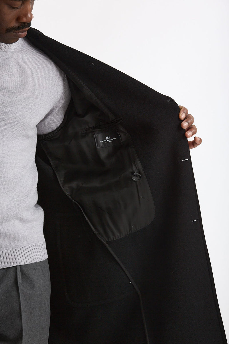 Cappotto PINO LERARIO doppiopetto nero men Tagliatore - 6