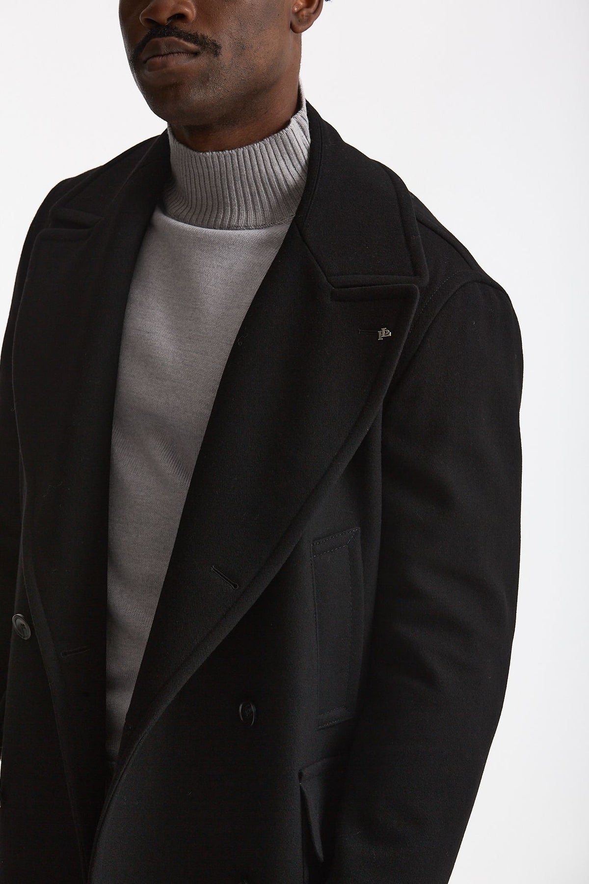 Cappotto PINO LERARIO doppiopetto nero men Tagliatore - 7