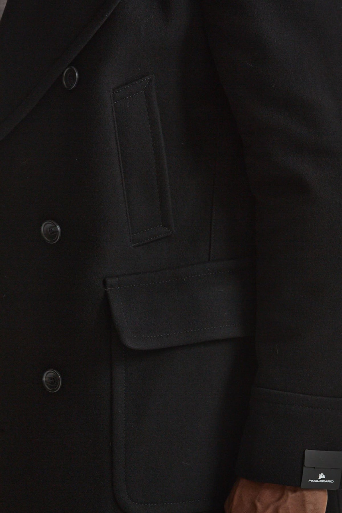 Cappotto PINO LERARIO doppiopetto nero men Tagliatore - 8