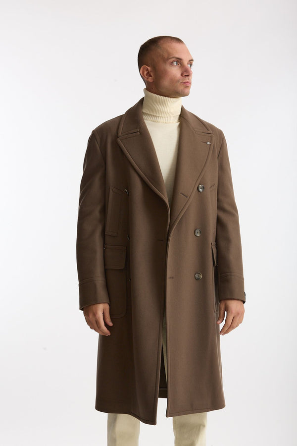 Cappotto PINO LERARIO doppiopetto cammello men Tagliatore