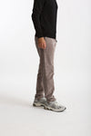 Pantalone in velluto lavato stretch grigio men White sand - 2