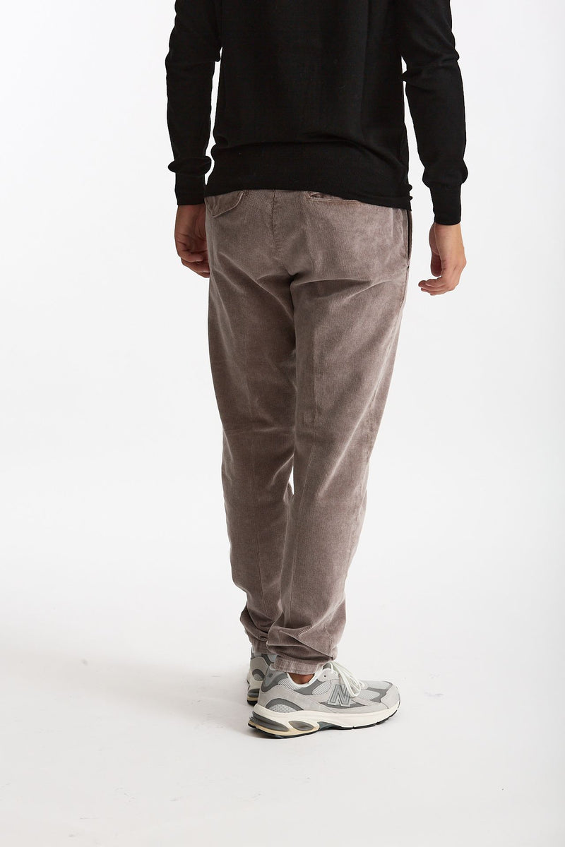 Pantalone in velluto lavato stretch grigio men White sand - 3