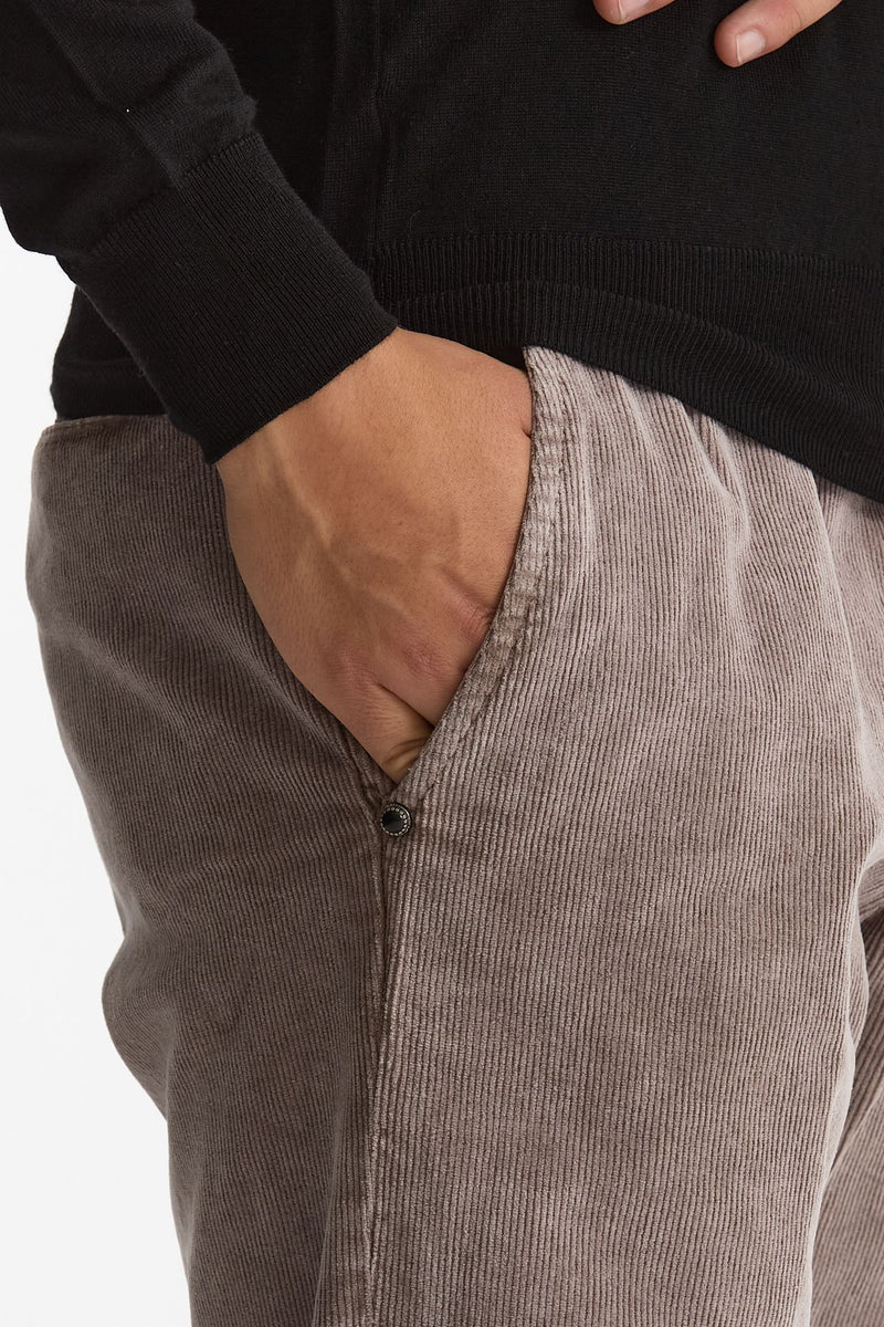 Pantalone in velluto lavato stretch grigio men White sand - 5