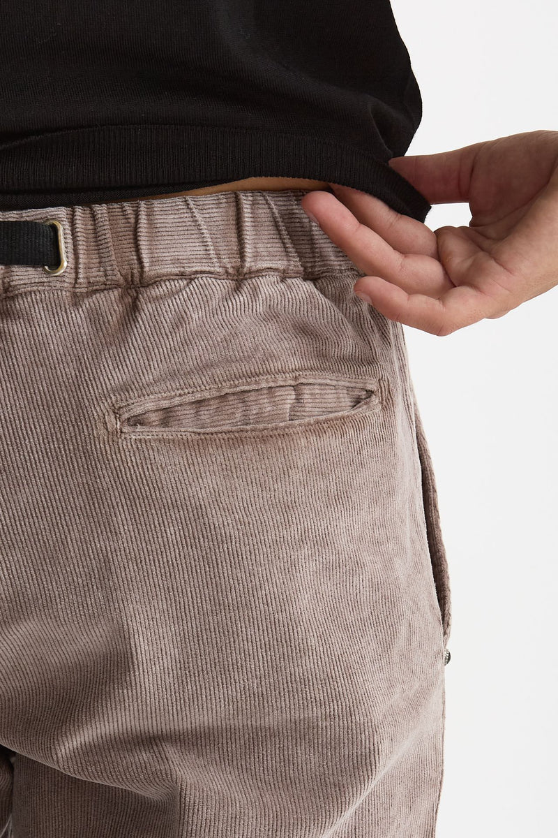 Pantalone in velluto lavato stretch grigio men White sand - 7