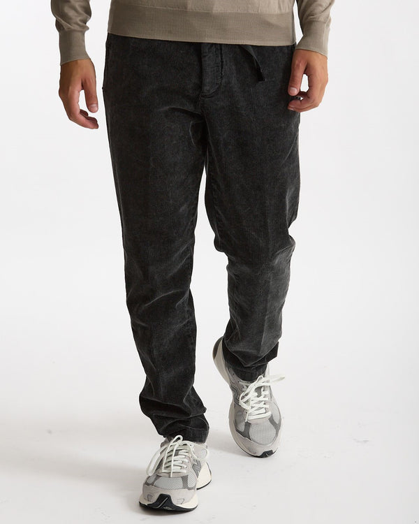 Pantalone in velluto lavato stretch nero men White sand