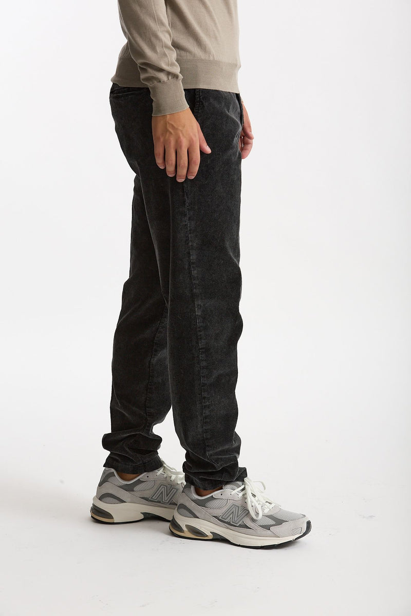 Pantalone in velluto lavato stretch nero men White sand - 4