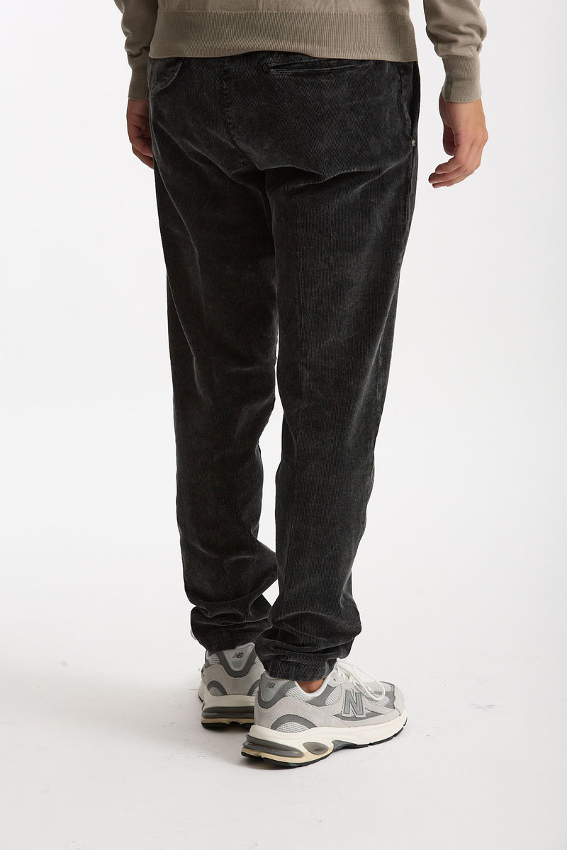 Pantalone in velluto lavato stretch nero men White sand - 5