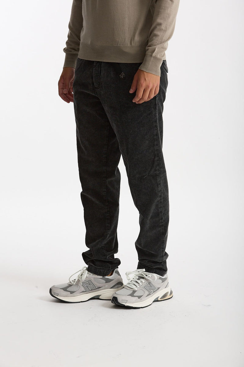 Pantalone in velluto lavato stretch nero men White sand - 1