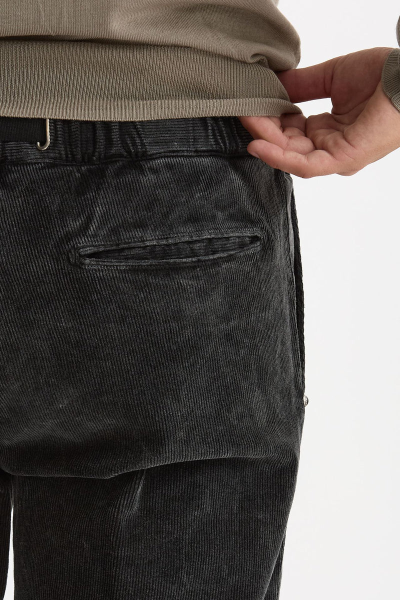 Pantalone in velluto lavato stretch nero men White sand - 8