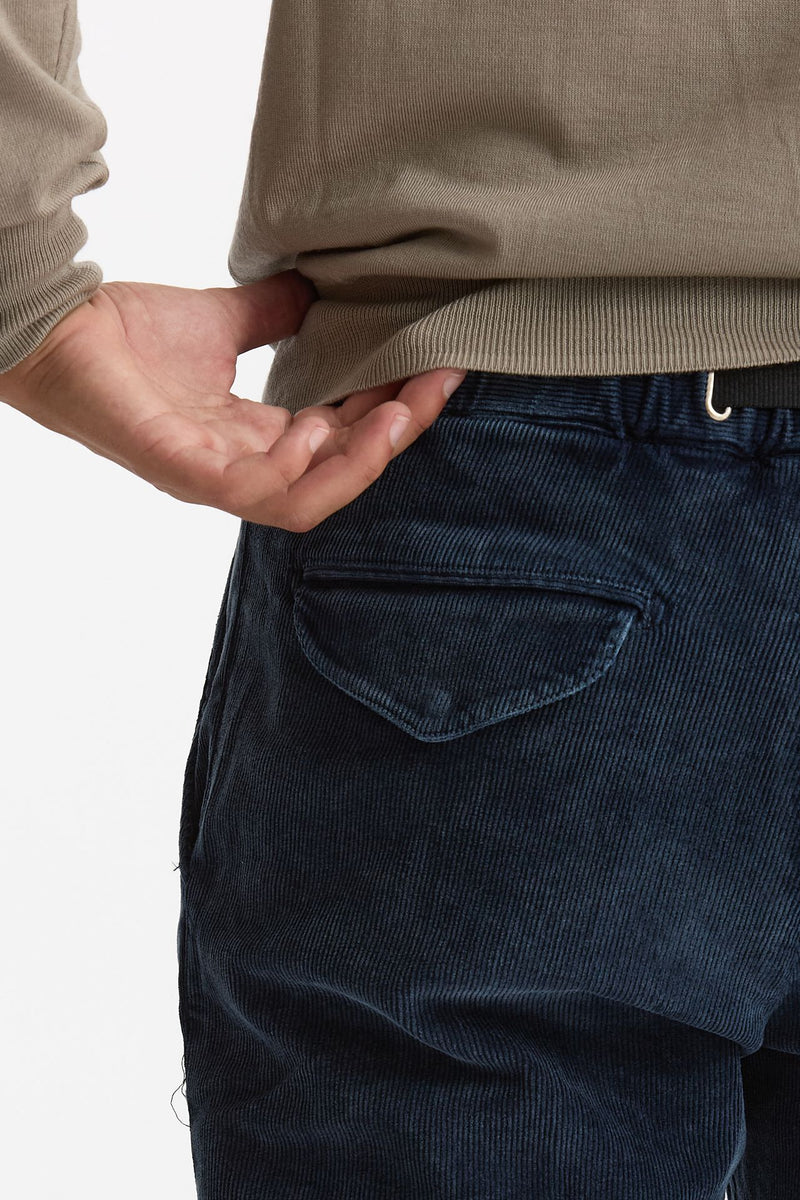 Pantalone in velluto lavato stretch blu men White sand - 7