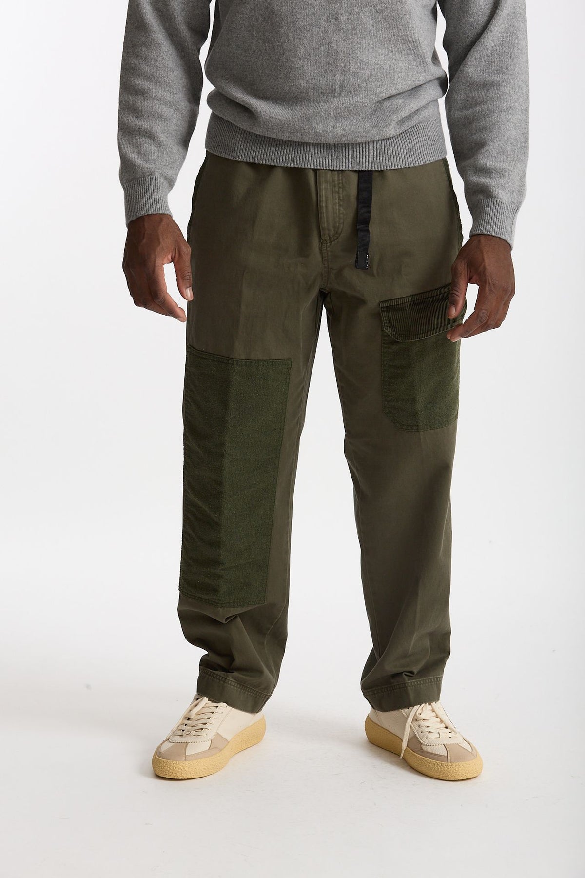 Pantalone Cotone fermo verde militare men White sand - 2