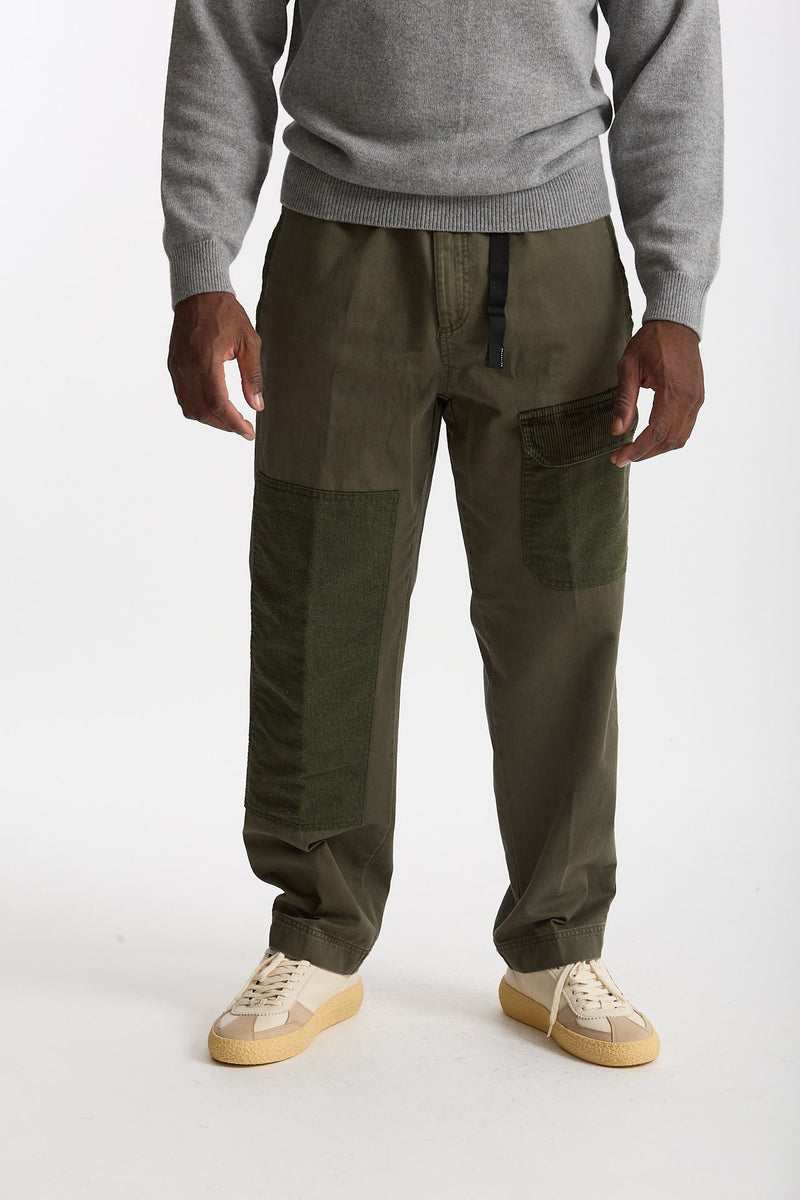 Pantalone Cotone fermo verde militare men White sand - 2
