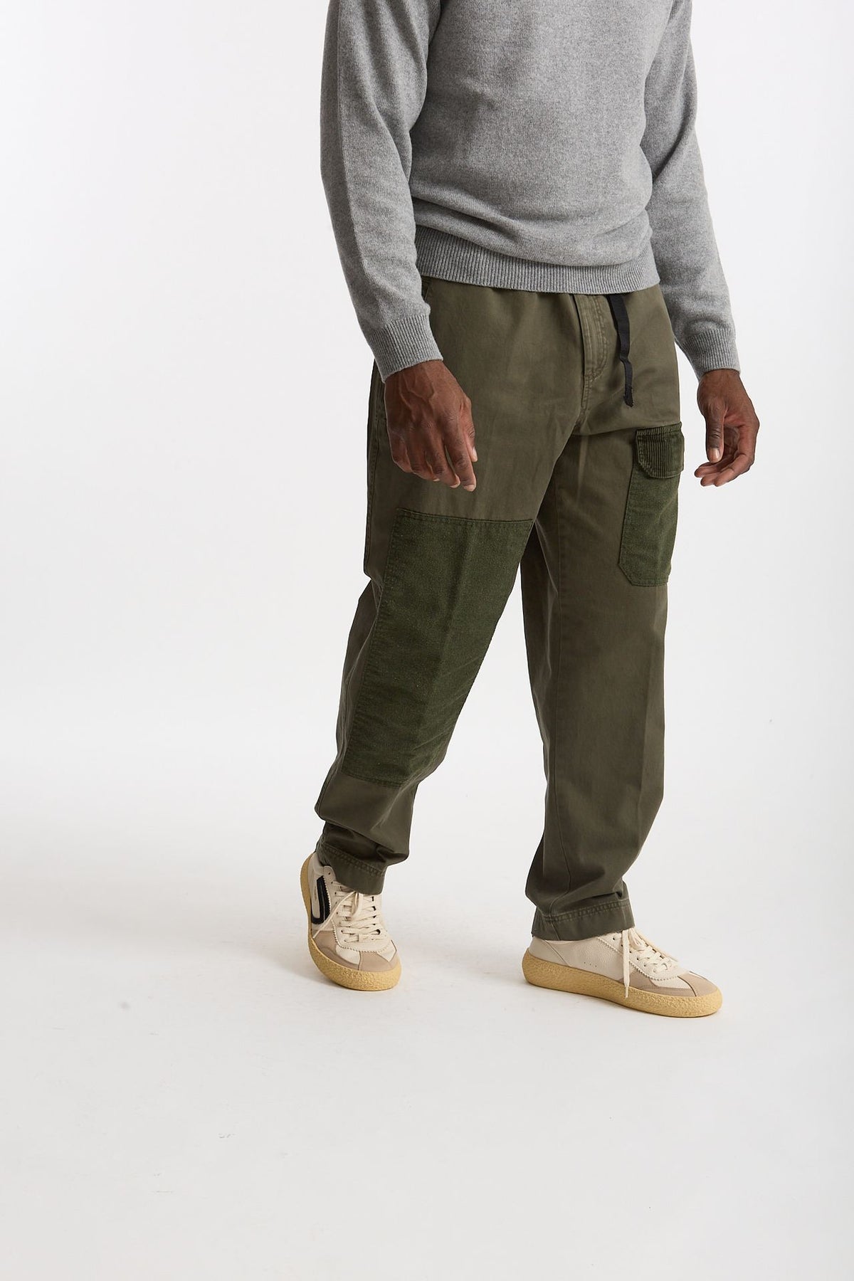 Pantalone Cotone fermo verde militare men White sand - 4