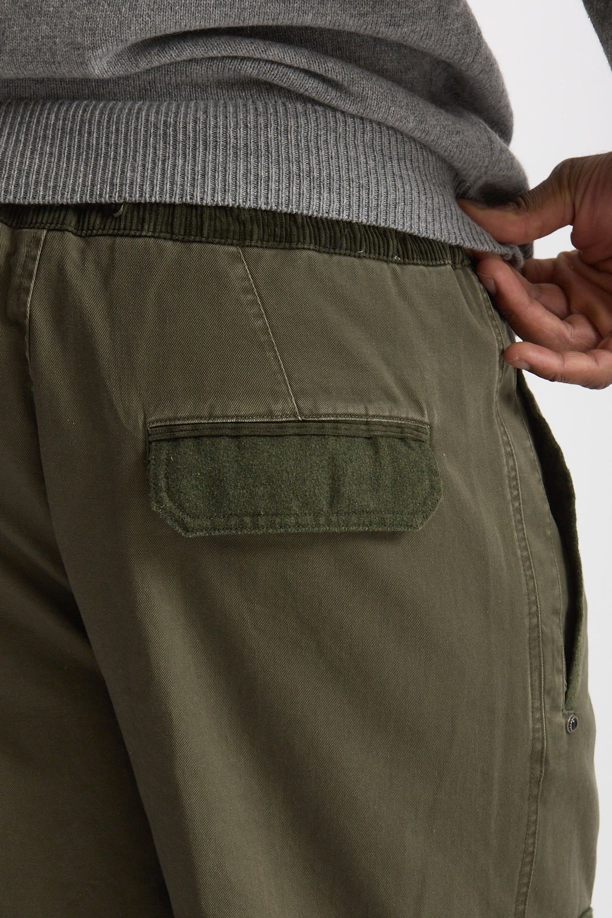 Pantalone Cotone fermo verde militare men White sand - 7