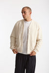 Felpa cardigan in cotone panna men Woc - 7