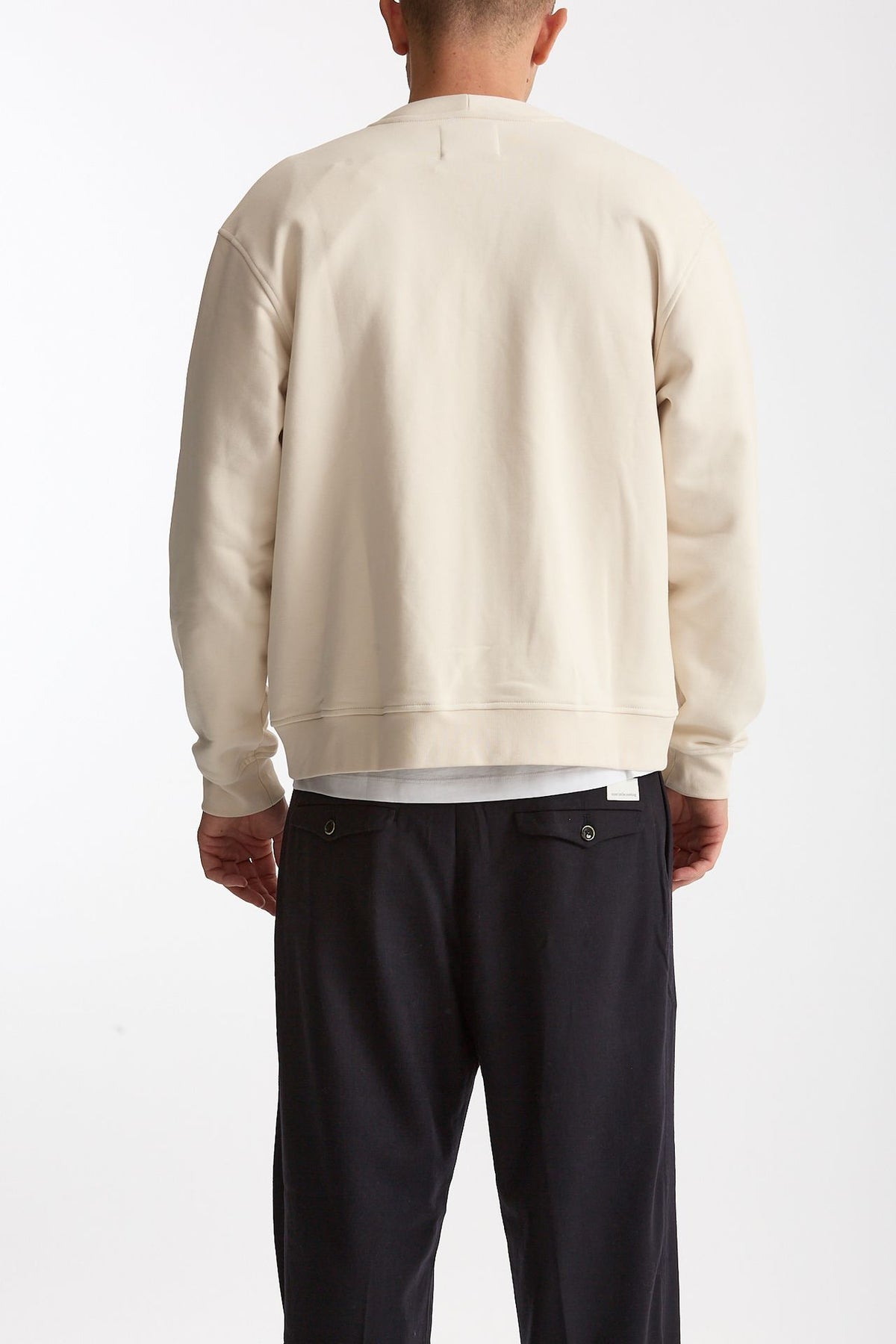 Felpa cardigan in cotone panna men Woc - 2