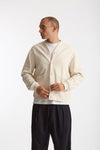 Felpa cardigan in cotone panna men Woc - 5