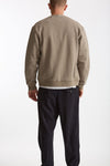 Felpa cardigan in cotone tortora men Woc - 3