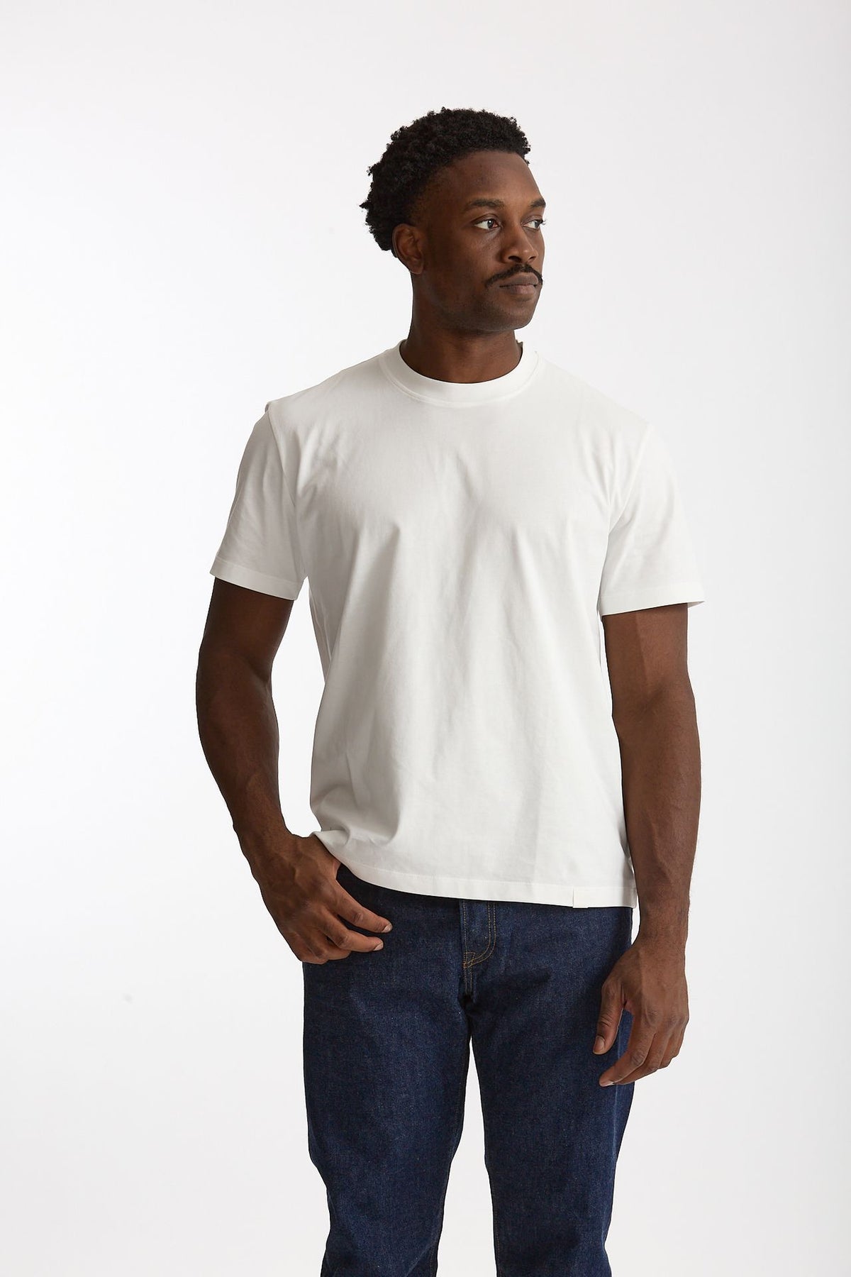 T-shirt girocollo in cotone bianco men Woc - 1