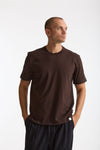 T-shirt girocollo in cotone marrone men Woc - 2