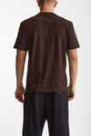 T-shirt girocollo in cotone marrone men Woc - 3
