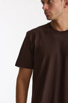 T-shirt girocollo in cotone marrone men Woc - 5