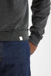 Felpa girocollo in cotone lavato grigio men Woc - 6