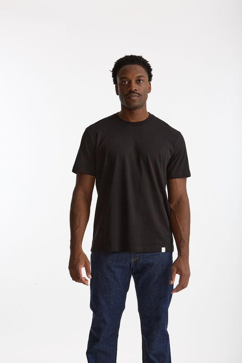 T-shirt girocollo in cotone nero men Woc - 2